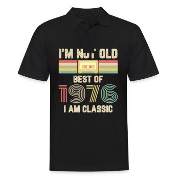 Vintage 1976 Birthday Retro Cassette Gift - Men's Polo Shirt - black - Front - Kai (181cm)