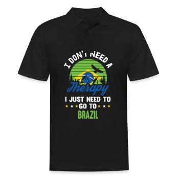 Brasilien Therapie Flagge Fahne Retro Geschenk - Männer Poloshirt - Schwarz - Vorne - Kai (181cm)