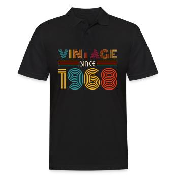 Vintage 1968 68 Anniversaire Rétro Millésime cadeau - Polo Homme - noir - Devant - Kai (181cm)