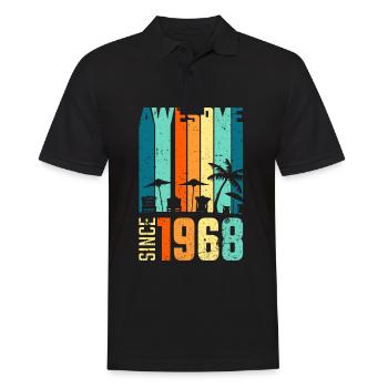 Vintage 1968 68 Anniversaire Rétro Millésime cadeau - Polo Homme - noir - Devant - Kai (181cm)