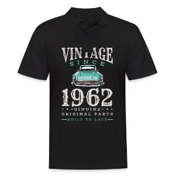 Vintage 1962 62 Anniversaire Rétro Millésime cadeau - Polo Homme - noir - Devant - Kai (181cm)