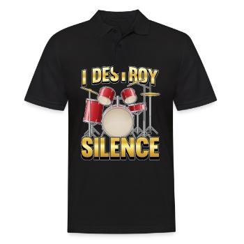 Batterie batteur batteur Drum tome cadeau de batterie - Polo Homme - noir - Devant - Kai (181cm)