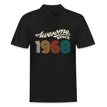 Vintage 1968 68 Anniversaire Rétro Millésime cadeau - Polo Homme - noir - Devant - Kai (181cm)