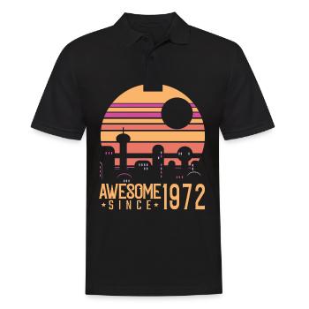 Birthday 1972 72 Vintage Retro Vintage Gift - Men's Polo Shirt - black - Front - Kai (181cm)