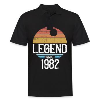 Vintage 1982 82 Anniversaire Rétro Millésime cadeau - Polo Homme - noir - Devant - Kai (181cm)