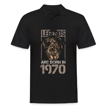 Birthday 1970 70 Retro Dog Rottweiler Gift - Men's Polo Shirt - black - Front - Kai (181cm)