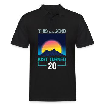Cadeau Vaporwave de 20 ans - Polo Homme - noir - Devant - Kai (181cm)