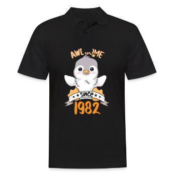Anniversaire 1982 82 Penguin Penguins Cadeau - Polo Homme - noir - Devant - Kai (181cm)