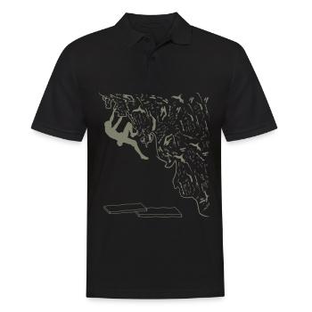 Klettern Bouldern - Männer Poloshirt - Schwarz - Vorne - Kai (181cm)