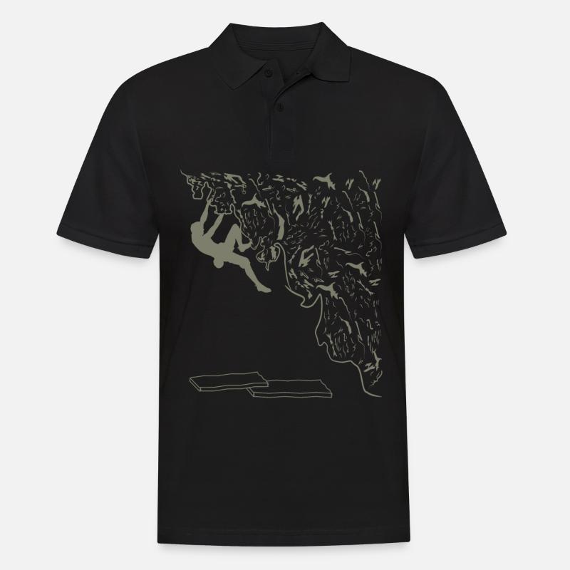 Klettern Bouldern - Männer Poloshirt - Schwarz