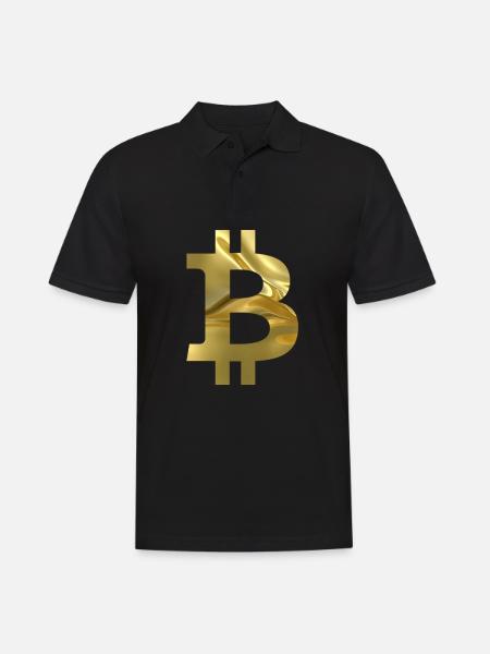 Goldenes Bitcoin-Symbol Design - Männer Poloshirt - Schwarz
