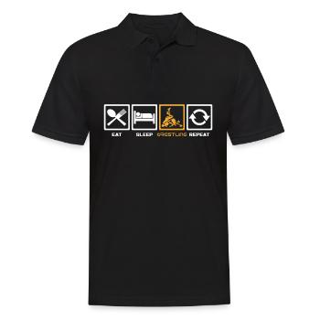 Wrestling Lifestyle: Eat Sleep Wrestling Repeat - Men's Polo Shirt - black - Front - Kai (181cm)