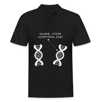 DNA-Dialog: Hör auf zu kopieren - Männer Poloshirt - Schwarz - Vorne - Kai (181cm)
