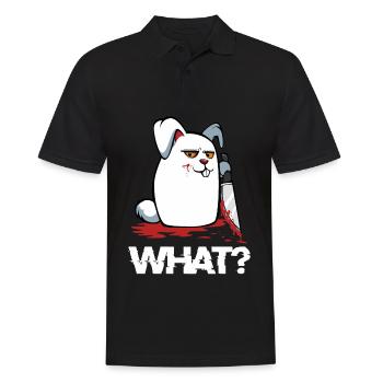 What? Bloody Rabbit with Knife - Men's Polo Shirt - black - Front - Kai (181cm)