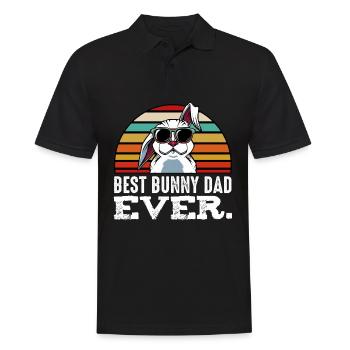 Best Bunny Dad Ever Retro - Men's Polo Shirt - black - Front - Kai (181cm)