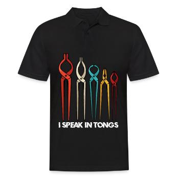 Zangenpoesie I Speak in Tongues - Männer Poloshirt - Schwarz - Vorne - Kai (181cm)