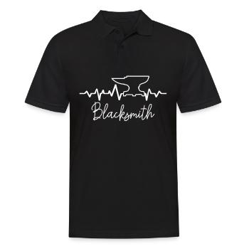 Schmiedekunst Herzschlag - Männer Poloshirt - Schwarz - Vorne - Kai (181cm)