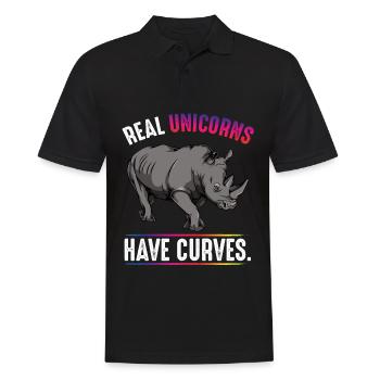 Real Unicorns have curves - Men's Polo Shirt - black - Front - Kai (181cm)