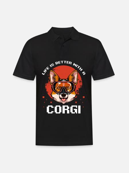 Amusement de bain pour les plongeurs corgi - Polo Homme - noir
