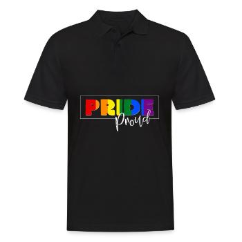 Pride Colour Rush with Proud Font - Men's Polo Shirt - black - Front - Kai (181cm)