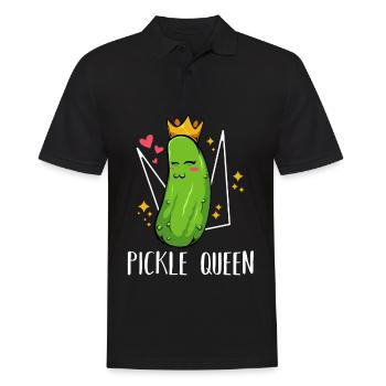 Pickle Queen – Königliche Gurke - Männer Poloshirt - Schwarz - Vorne - Kai (181cm)