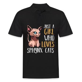 Sphynx Cat Love Shirt - Men's Polo Shirt - black - Front - Kai (181cm)