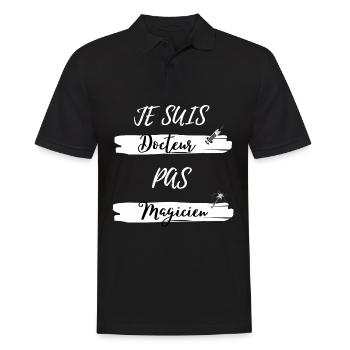 Je suis Docteur pas Magicien - Polo Homme - noir - Devant - Kai (181cm)