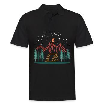 Camping Mountains Night Tent Nature Outdoor Adventure - Men's Polo Shirt - black - Front - Kai (181cm)
