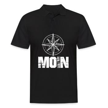 Moin Anker Shirt Nordsee Style Geschenk Gift - Männer Poloshirt - Schwarz - Vorne - Kai (181cm)