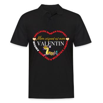 Mon serpent est mon Valentin - Polo Homme - noir - Devant - Kai (181cm)