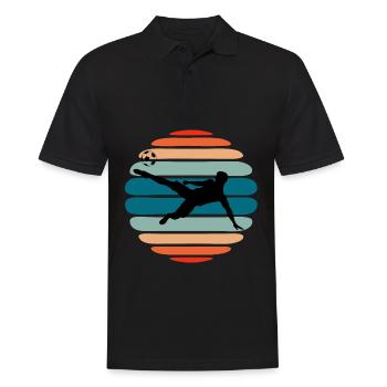 Fußball-Torwart Silhouette Retro - Männer Poloshirt - Schwarz - Vorne - Kai (181cm)