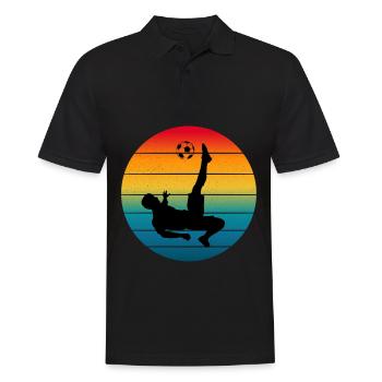 Arrêt au coucher du soleil : Plongeon du gardien - Polo Homme - noir - Devant - Kai (181cm)