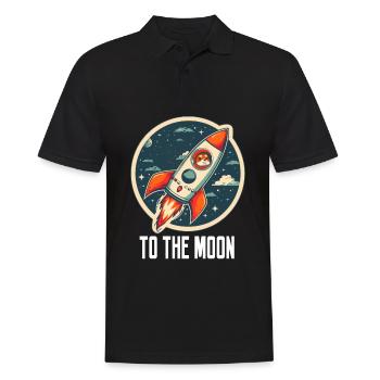 Vers la Lune Shiba Inu Rocket Cryptomonnaie - Polo Homme - noir - Devant - Kai (181cm)