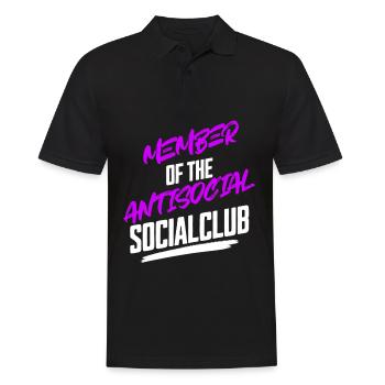 Member Antisocial Introvertiert Spruch - Männer Poloshirt - Schwarz - Vorne - Kai (181cm)