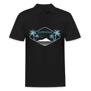 Insigne de rêve de l’île de Curaçao Logo des palmiers caribéens - Polo Homme - noir - Devant - Kai (181cm)