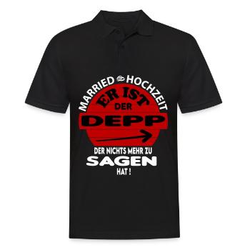 Der Depp der nichts zu sagen hat Hochzeit Married - Männer Poloshirt - Schwarz - Vorne - Kai (181cm)