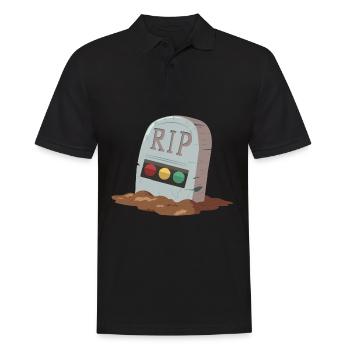 Ampel Ruhe in Frieden RIP - Männer Poloshirt - Schwarz - Vorne - Kai (181cm)