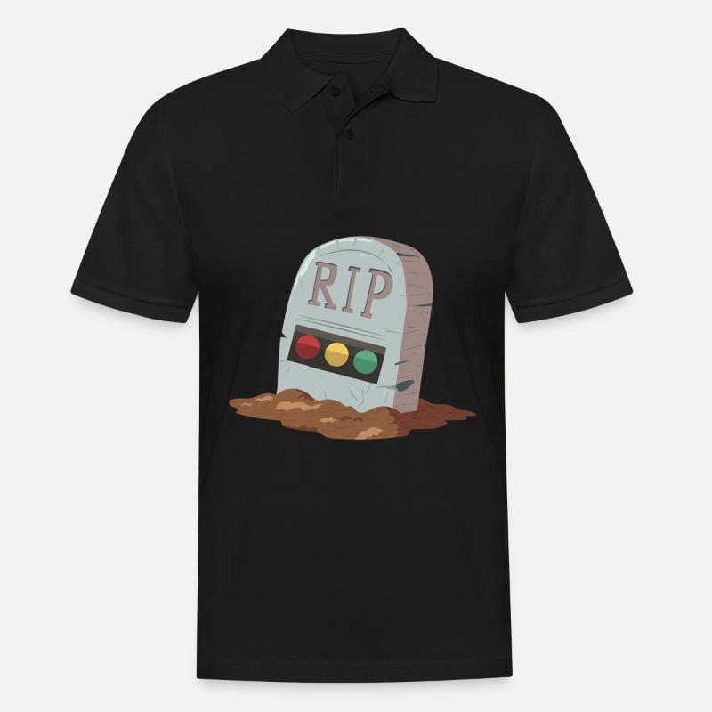 Ampel Ruhe in Frieden RIP - Männer Poloshirt - Schwarz