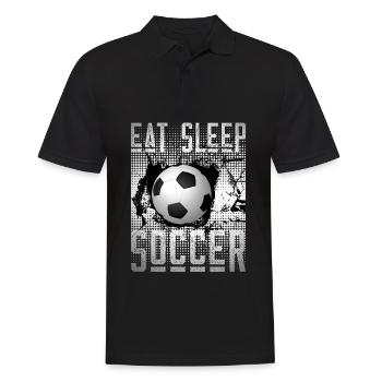 Eat-Sleep-Soccer - Men's Polo Shirt - black - Front - Kai (181cm)