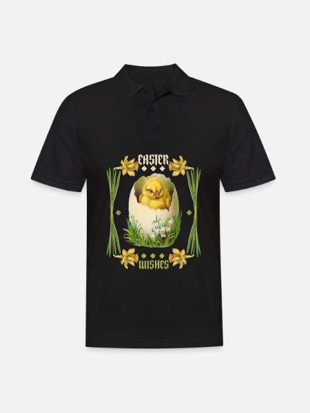 Ostern, Frohe Ostern, Retro-Vintage Ei Küken - Männer Poloshirt - Schwarz