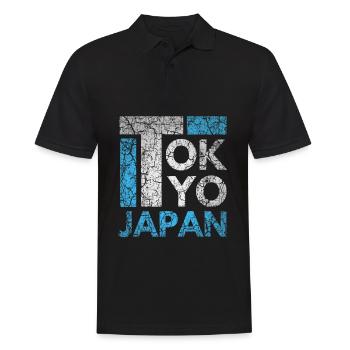 Japon, Tokyo City, Tokyo, Typographie - Polo Homme - noir - Devant - Kai (181cm)