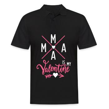 Mama-Is-My-Valentine, Mom-Is-My-Valentine - Männer Poloshirt - Schwarz - Vorne - Kai (181cm)
