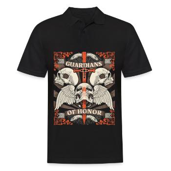 Vintage Skull Skull Biker Design avec serpents - Polo Homme - noir - Devant - Kai (181cm)
