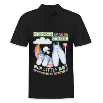 Bébé, bébé garçon, bébé garçon, dire avec arc-en-ciel - Polo Homme - noir - Devant - Kai (181cm)
