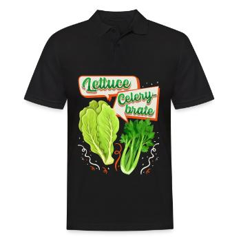 Sellerie, Salat lustiger Spruch, Pun - Männer Poloshirt - Schwarz - Vorne - Kai (181cm)