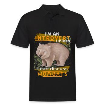 Wombat-Spruch lustiger Spruch Wombat-Liebe - Männer Poloshirt - Schwarz - Vorne - Kai (181cm)