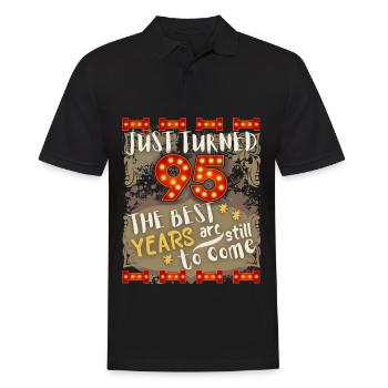 95th birthday 95 years old vintage design, saying - Men's Polo Shirt - black - Front - Kai (181cm)