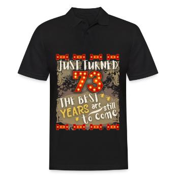 73. Geburtstag 73 Jahre alt Vintage-Design, Spruch - Männer Poloshirt - Schwarz - Vorne - Kai (181cm)