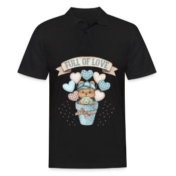 Motif bébé garçon, bébé ours, bébé ours en peluche - Polo Homme - noir - Devant - Kai (181cm)