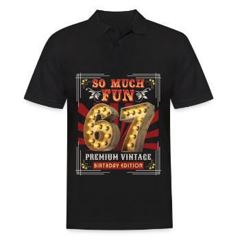 67th birthday 67 years Vintage-Retro Fun-Birthday - Men's Polo Shirt - black - Front - Kai (181cm)